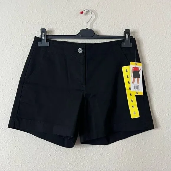 Nautica Women’s Mid-Rise Twill Shorts Black NEW Size 6 - Picture 4 of 7